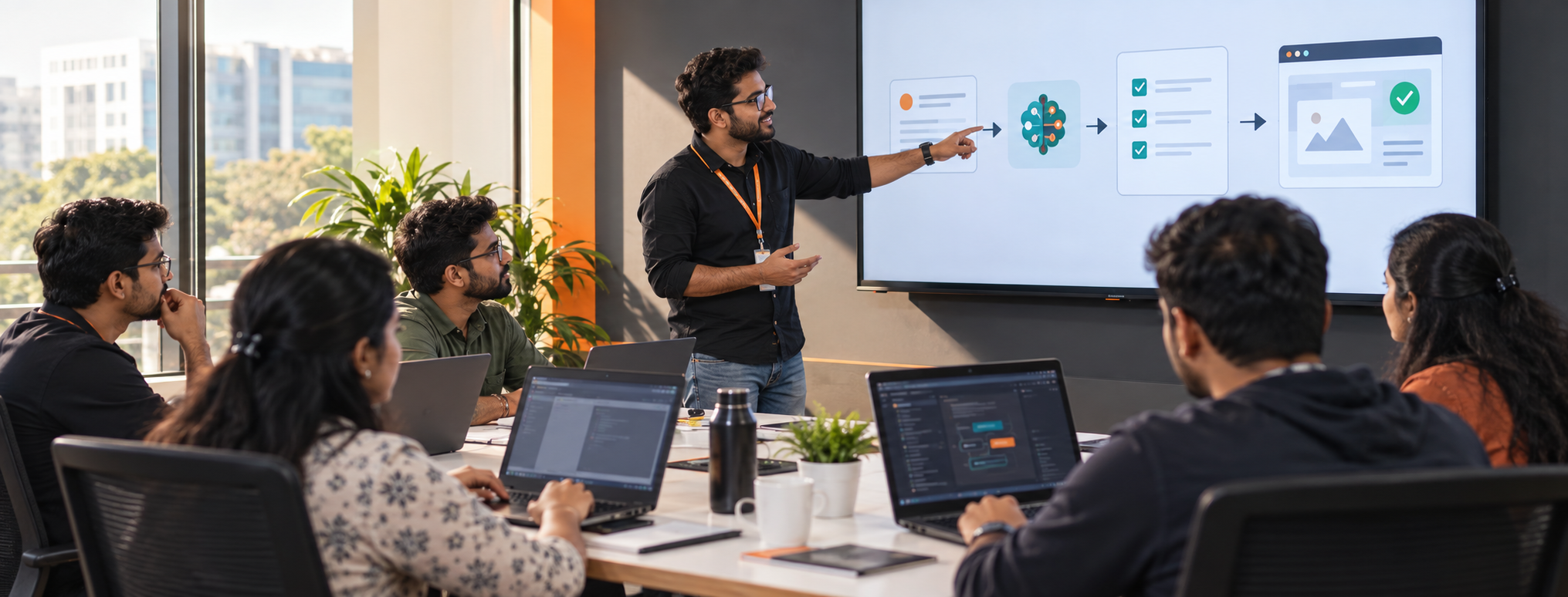 Professionals learning together in a live training session
