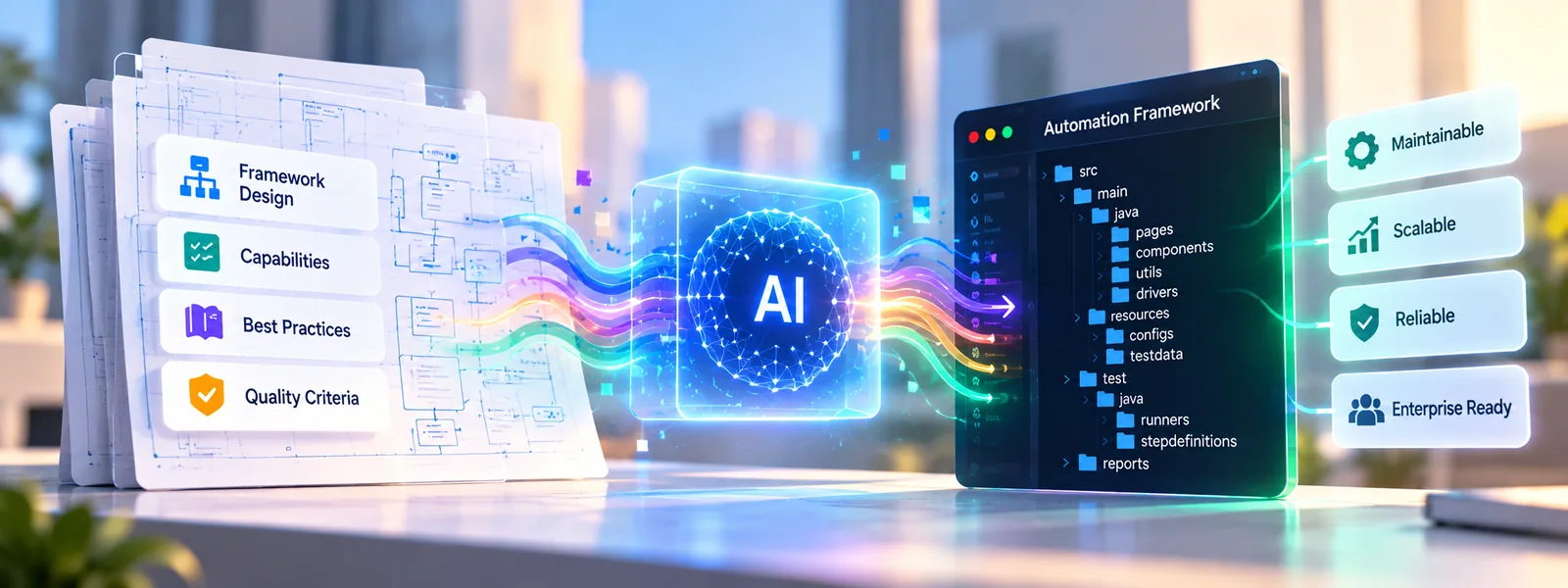 Engineering knowledge flowing through AI into an enterprise automation framework